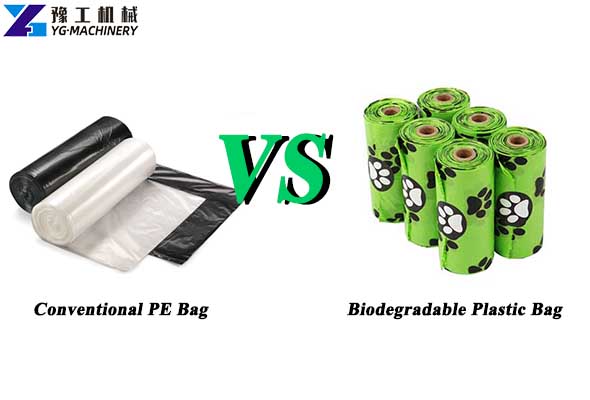 Conventional PE Bag VS Biodegradable Plastic Bag