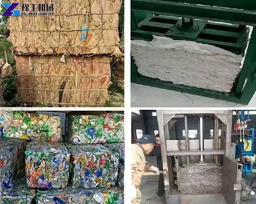 materials packed by hydraulic baler machine