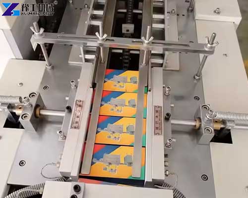 automatic cellophane overwrapping machine is working