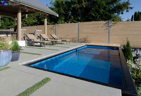 container pool putted in the ground