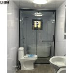 bathroom with waterproof wall panels in prefab container house