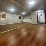 palm wood flooring expandable container house