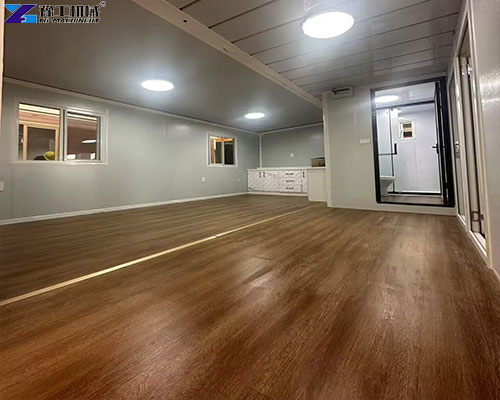palm wood flooring expandable container house
