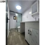 prefabricated bathroom unit with shower cabin in prefab container house