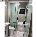space saving bathroom design in modular container house office unit