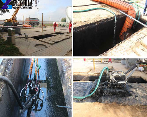 Sludge pumping system for an industrial dredging robot