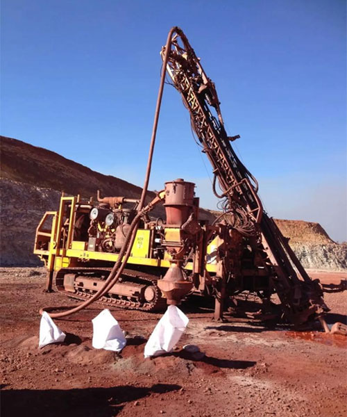 RC drill rig collecting uncontaminated rock samples