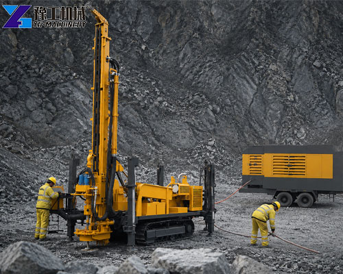 RC drilling rig conducting gold exploration at mining site