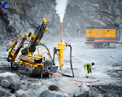 RC drilling rig conducting gold exploration at mining site
